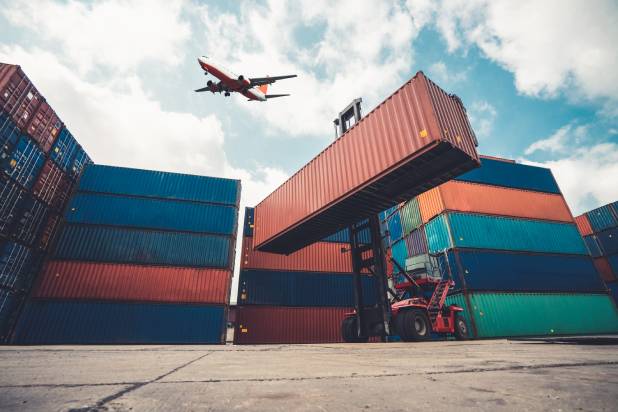 Shipping Containers Being Loaded