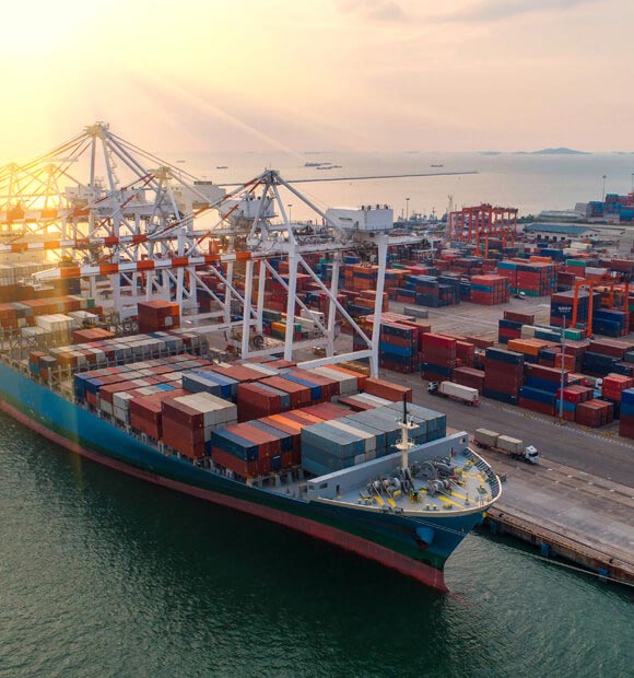 Shipping Containers Loaded on Large Boat